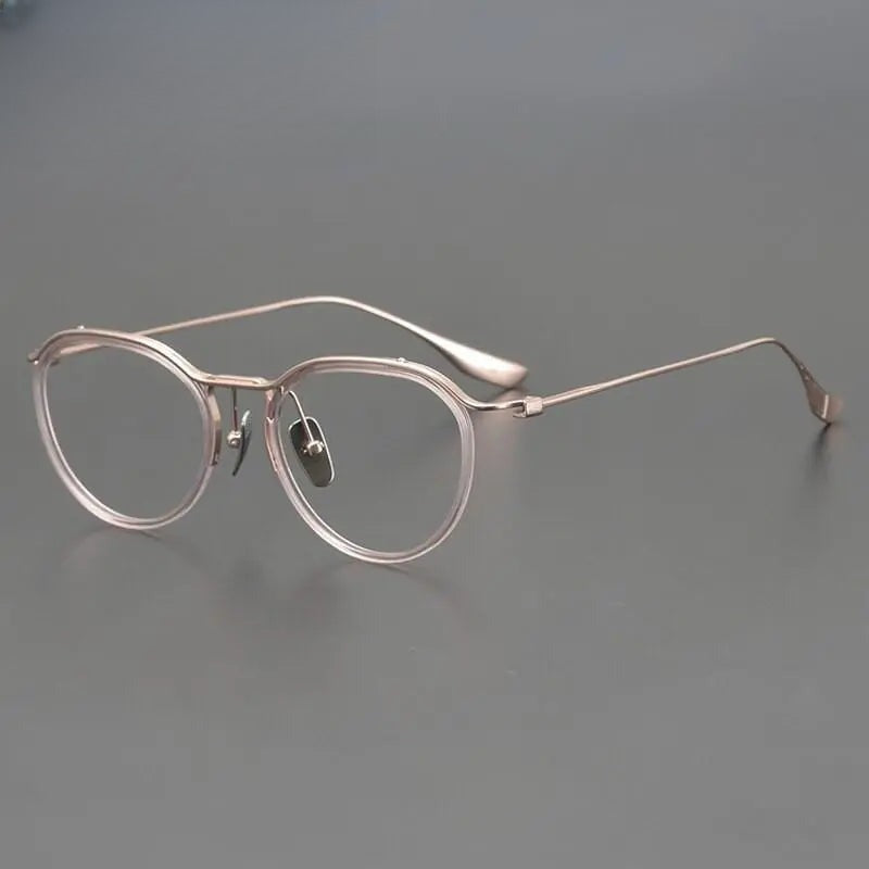 Unisex Round Full Rim Titanium Prescription Glasses Gxyj895 — view 3 | Rx Spectacle