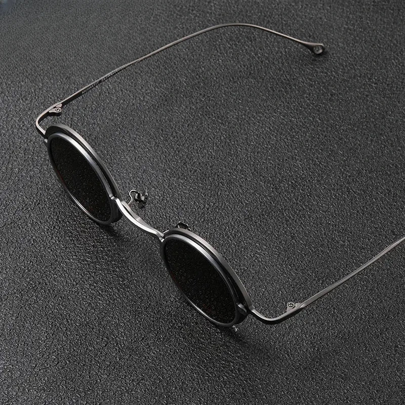 Unisex Round Full Rim Titanium Clip-On Prescription Glasses 1484 — view 3 | Rx Spectacle
