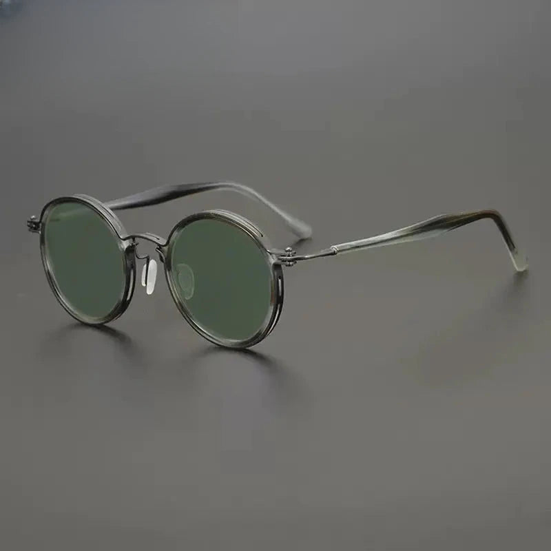 Unisex Round Full Rim Titanium Prescription Glasses Mo10 — view 14 | Rx Spectacle