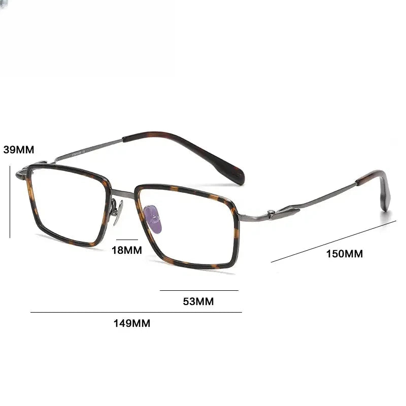 Unisex Square Full Rim Titanium Reading Glasses 840061 — view 2 | Rx Spectacle