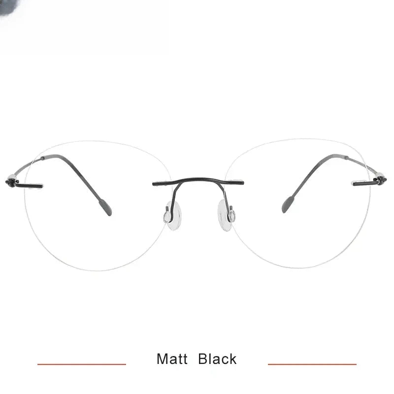 Women's Oval Rimless Titanium Screwless Prescription Glasses 316072 — view 4 | Rx Spectacle