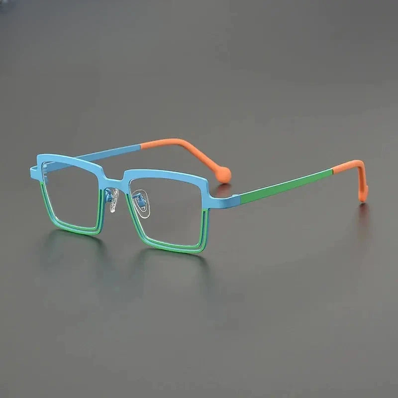 Women's Square Full Rim Titanium Flat Top Prescription Glasses G85889 — view 1 | Rx Spectacle