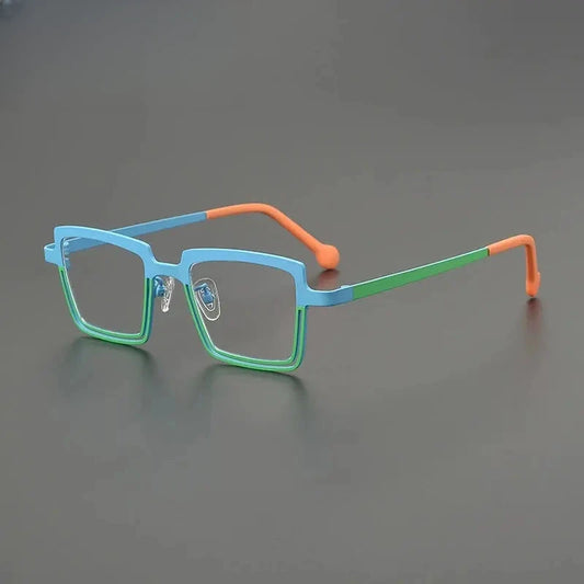 Women's Square Full Rim Titanium Flat Top Prescription Glasses G85889 — view 1 | Rx Spectacle