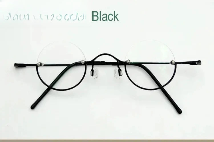 Unisex Round Semi-Rimless Stainless Steel Reading Glasses 3636 — view 4 | Rx Spectacle