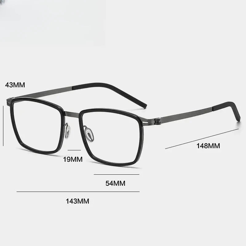 Men's Square Full Rim Acetate Prescription Glasses Gxyj-1187 — view 5 | Rx Spectacle