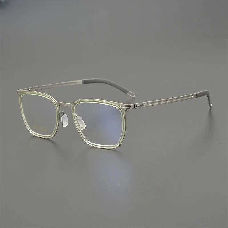 Unisex Square Full Rim Titanium Prescription Glasses 8814 — view 4 | Rx Spectacle