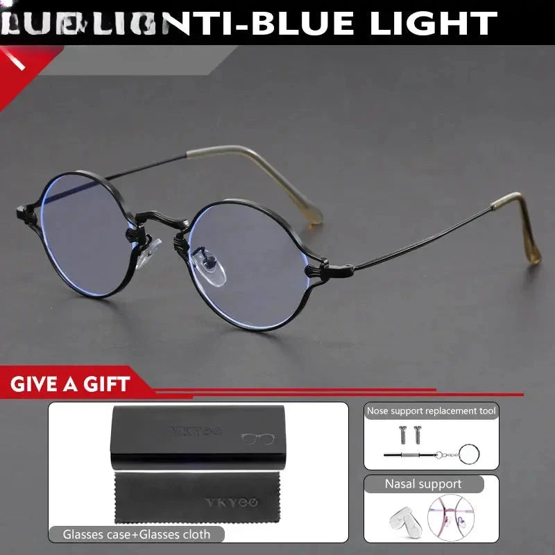 Unisex Round Full Rim Alloy Reading Glasses 10642 — view 6 | Rx Spectacle