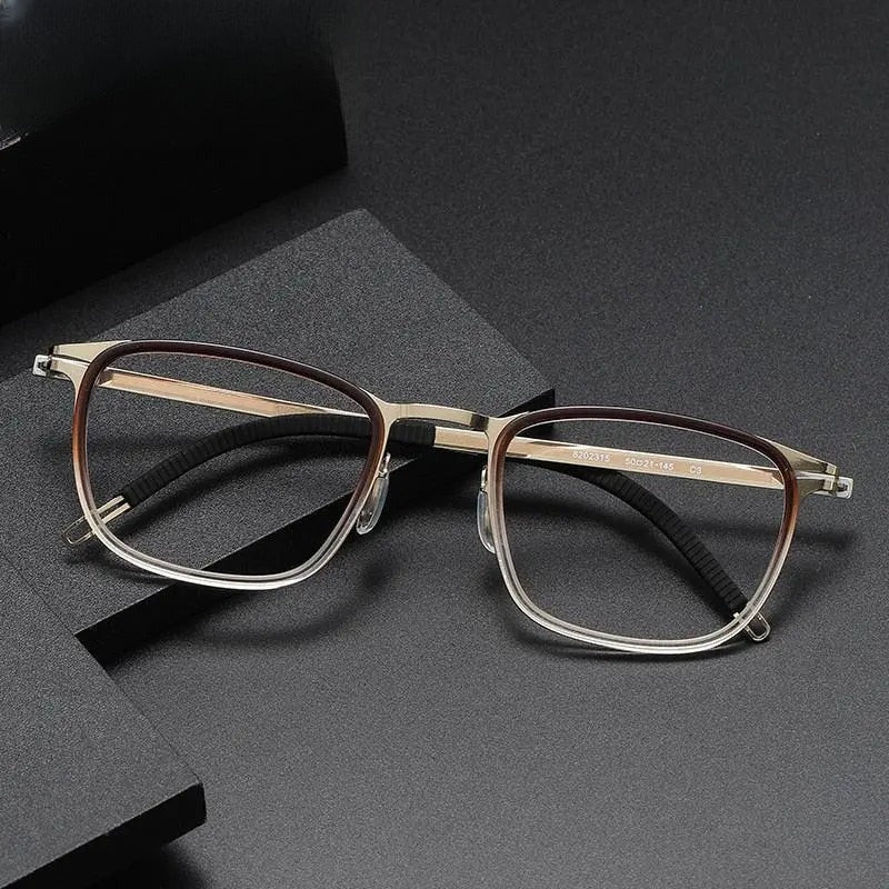 Unisex Square Full Rim Titanium Screwless Prescription Glasses 8202315 — view 1 | Rx Spectacle