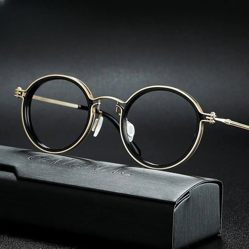 Unisex Round Full Rim Titanium Prescription Glasses Gxyj639 — view 13 | Rx Spectacle