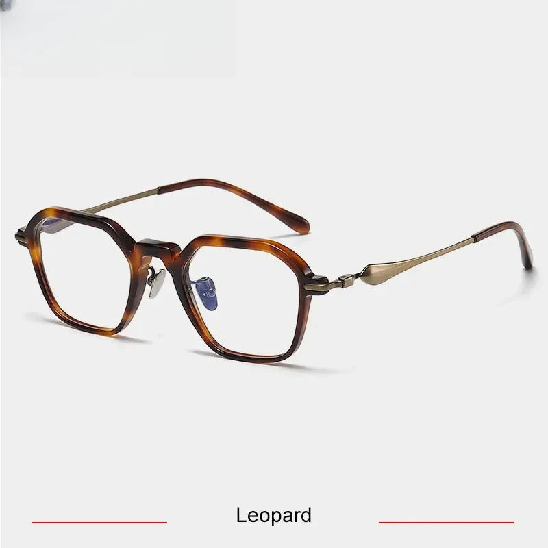 Unisex Polygon Full Rim Titanium Prescription Glasses 46065 — view 4 | Rx Spectacle