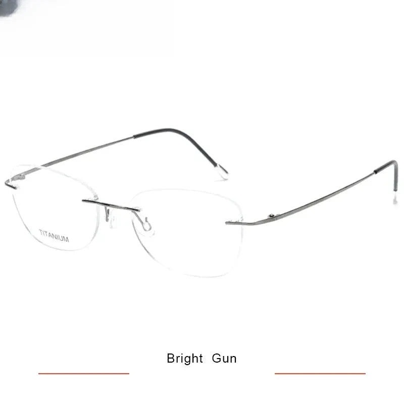 Women's Polygon Rimless Titanium Prescription Glasses 36013 — view 6 | Rx Spectacle