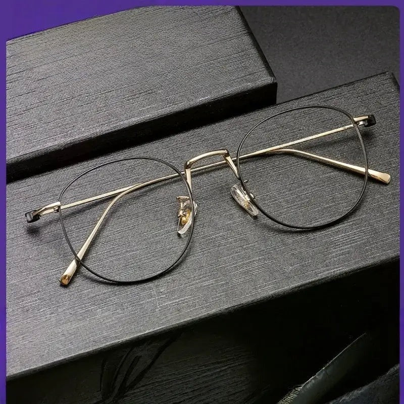 Women's Round Full Rim Titanium Prescription Glasses 45110 — view 1 | Rx Spectacle