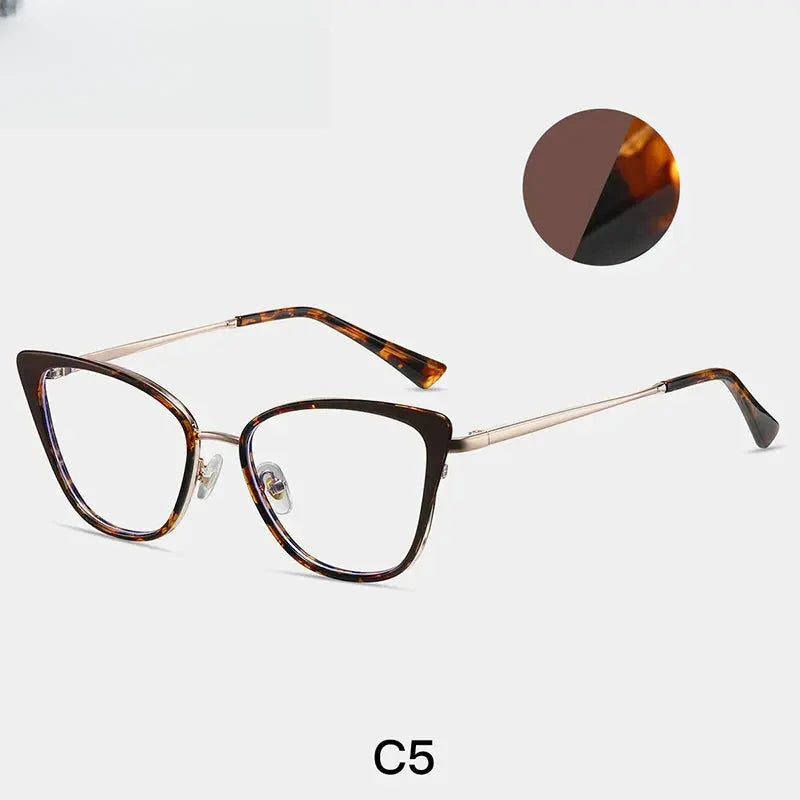 Women's Cat Eye Full Rim Titanium Prescription Glasses 87262 — view 6 | Rx Spectacle