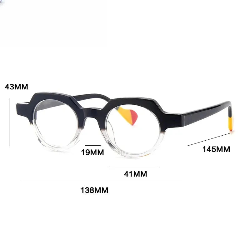 Women's Oval Full Rim Acetate Flat Top Prescription Glasses G56026 — view 2 | Rx Spectacle