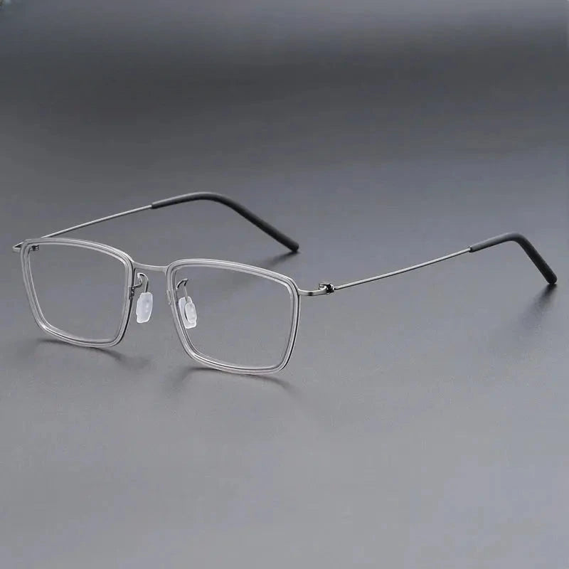 Unisex Square Full Rim Titanium Prescription Glasses 699853 — view 5 | Rx Spectacle