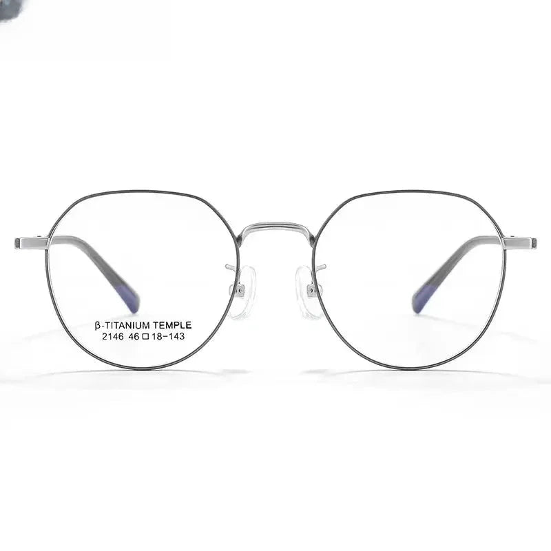 Women's Round Full Rim Titanium Flat Top Reading Glasses 2146 — view 1 | Rx Spectacle
