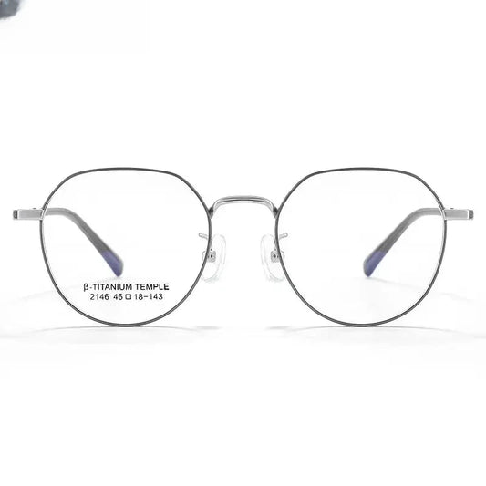 Women's Round Full Rim Titanium Flat Top Reading Glasses 2146 — view 1 | Rx Spectacle