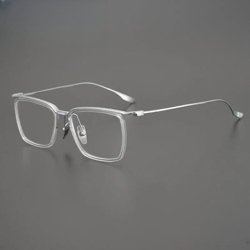 Unisex Square Full Rim Titanium Prescription Glasses Gxyj896 — view 3 | Rx Spectacle