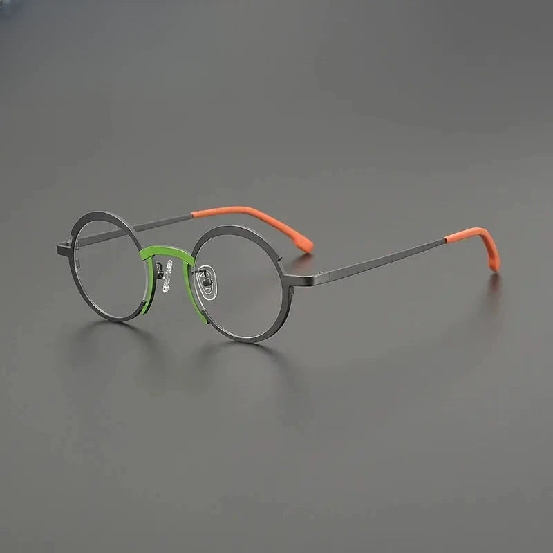 Unisex Round Full Rim Titanium Prescription Glasses Gxyj5775 — view 6 | Rx Spectacle