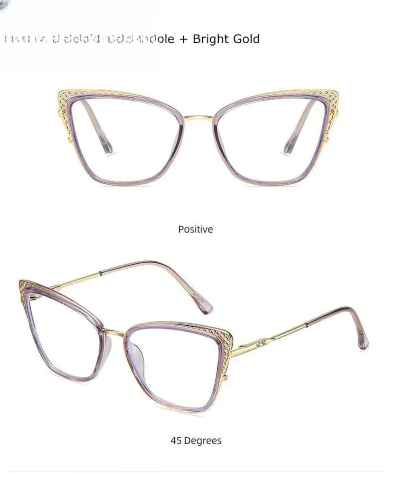 Women's Cat Eye Full Rim Titanium Prescription Glasses 1525 — view 18 | Rx Spectacle