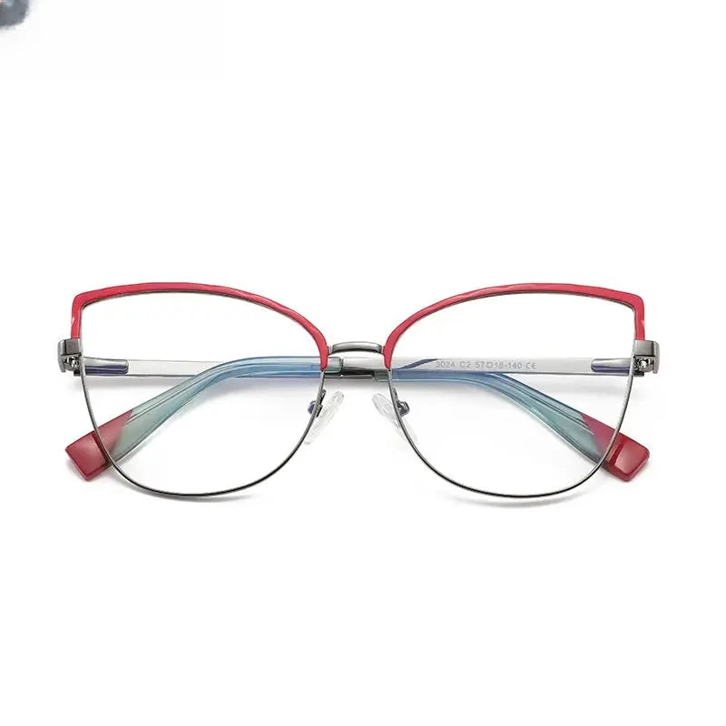 Women's Butterfly Full Rim Alloy Reading Glasses 3024 — view 6 | Rx Spectacle
