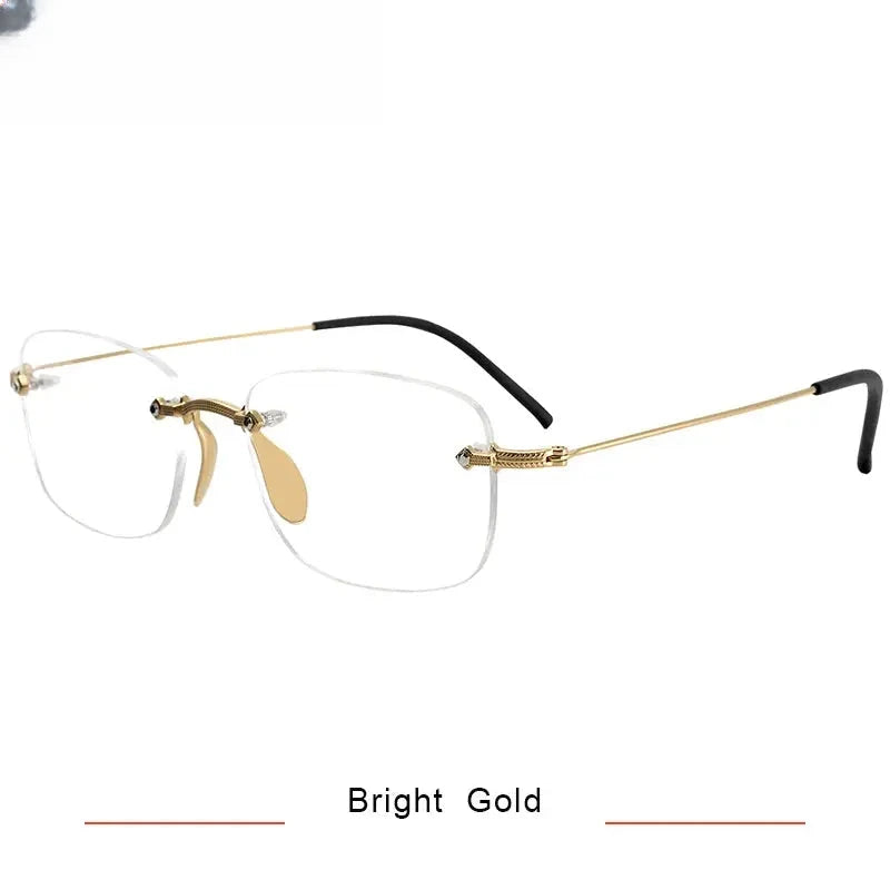 Men's Polygon Rimless Titanium Prescription Glasses 316077 — view 5 | Rx Spectacle