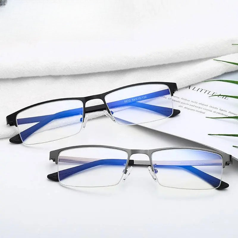 Unisex Square Semi-Rimless Alloy Prescription Glasses 88121 — view 1 | Rx Spectacle