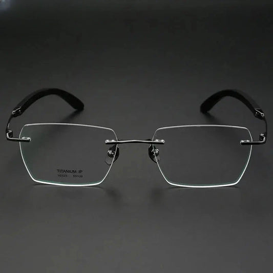 Unisex Polygon Rimless Titanium Prescription Glasses 312329 — view 1 | Rx Spectacle