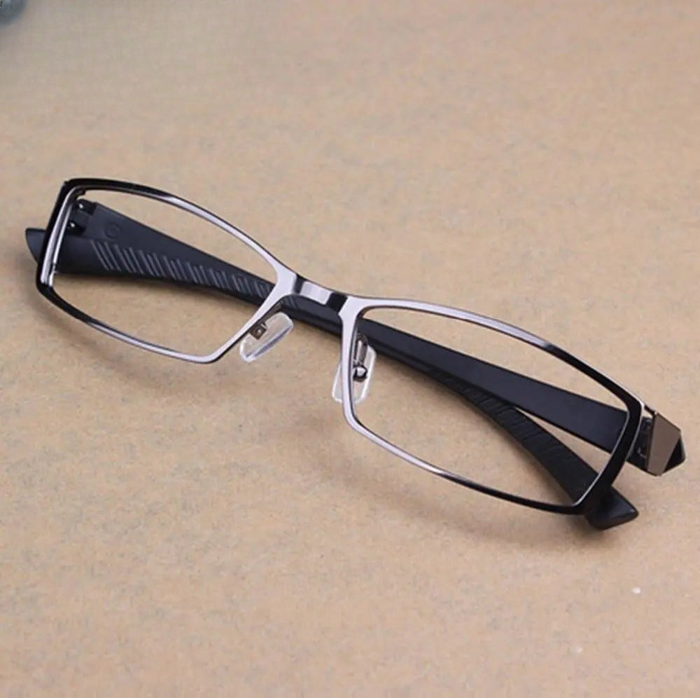 Men's Rectangular Full Rim Titanium Prescription Glasses 1976 — view 8 | Rx Spectacle