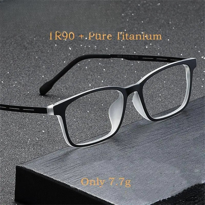 Unisex Square Full Rim Titanium Prescription Glasses 9839XP — view 1 | Rx Spectacle