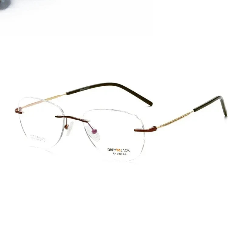 Women's Oval Rimless Stainless Steel Prescription Glasses 91811 — view 4 | Rx Spectacle