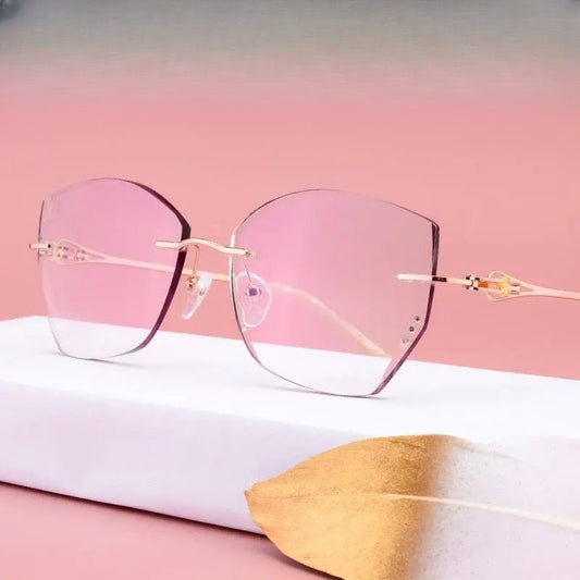 Women's Rimless Alloy Prescription Glasses 98101 — view 1 | Rx Spectacle