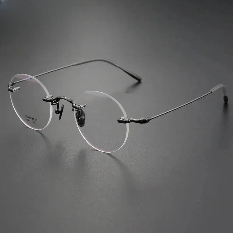 Women's Round Rimless Titanium Prescription Glasses 882323 — view 5 | Rx Spectacle
