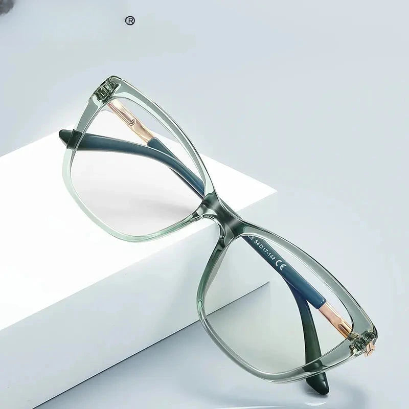 Women's Cat Eye Full Rim Titanium Reading Glasses 72233 — view 1 | Rx Spectacle