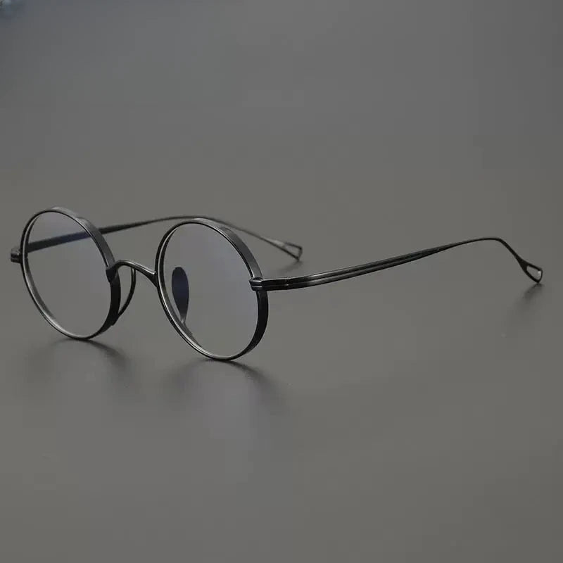 Unisex Round Full Rim Titanium Prescription Glasses Gxyj1446 — view 9 | Rx Spectacle