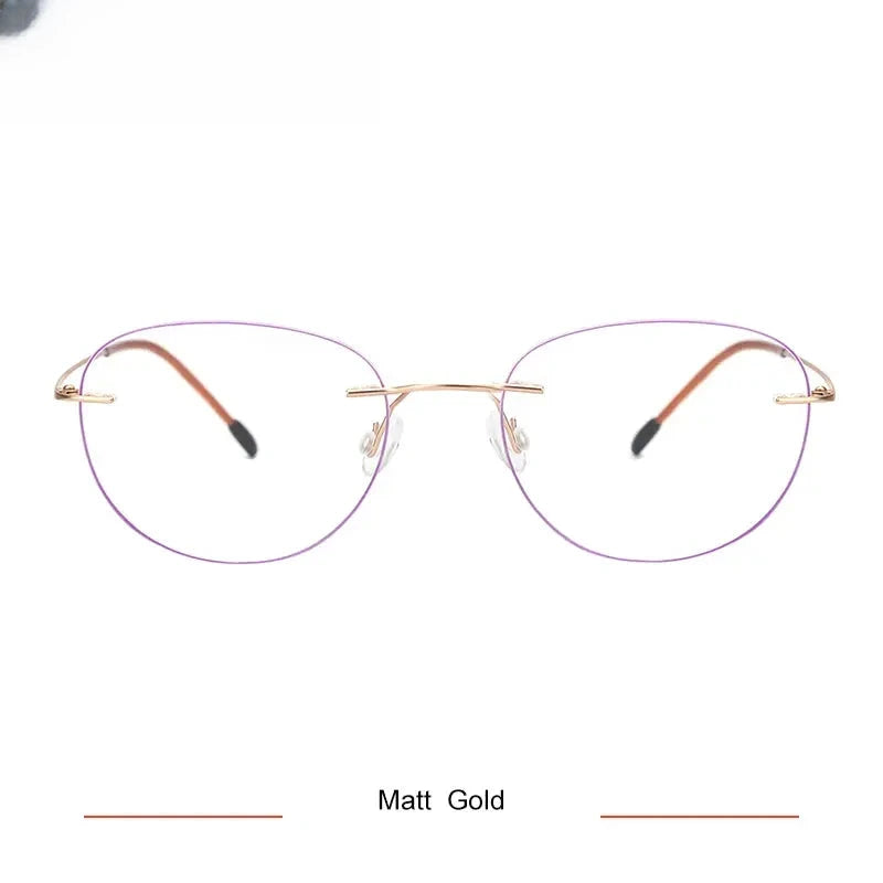 Women's Oval Rimless Titanium Prescription Glasses 318003 — view 8 | Rx Spectacle