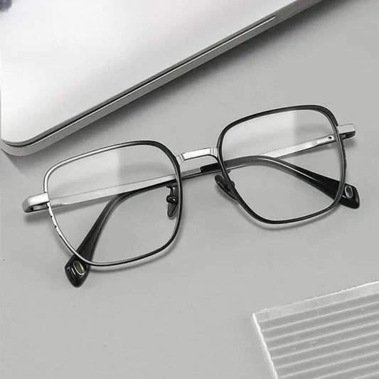 Men's Polygon Full Rim Titanium Prescription Glasses 41007 — view 1 | Rx Spectacle