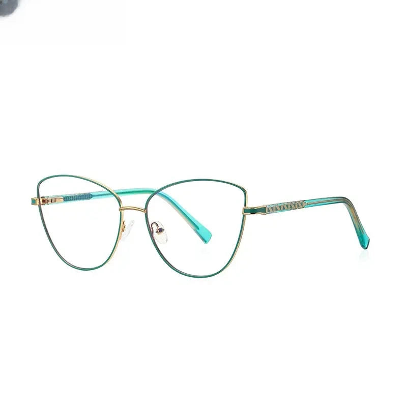 Women's Cat Eye Full Rim Alloy Reading Glasses 3067 — view 8 | Rx Spectacle