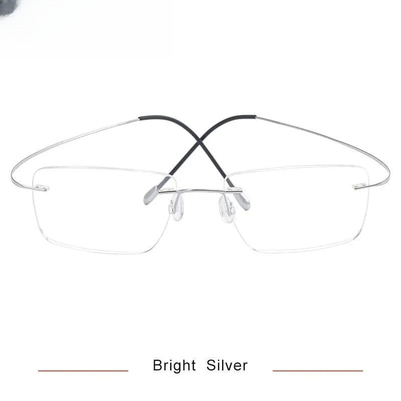 Men's Square Rimless Titanium Prescription Glasses Kr16064 — view 9 | Rx Spectacle