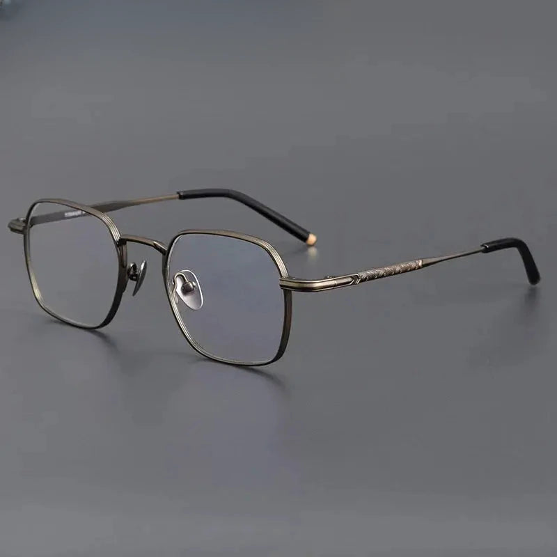 Unisex Polygon Full Rim Titanium Prescription Glasses 14221 — view 4 | Rx Spectacle