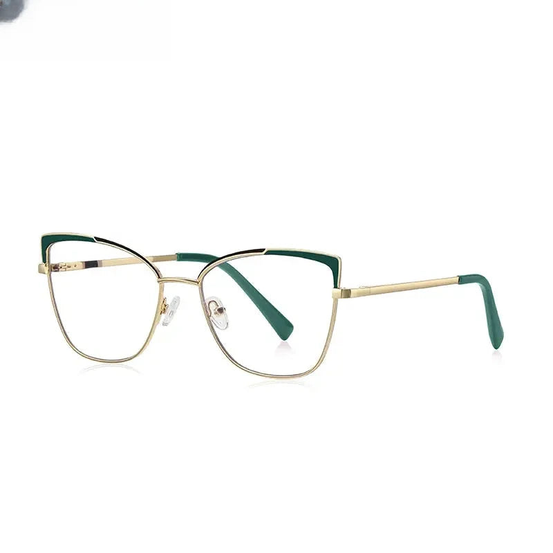 Women's Cat Eye Full Rim Alloy Reading Glasses 3104 — view 12 | Rx Spectacle