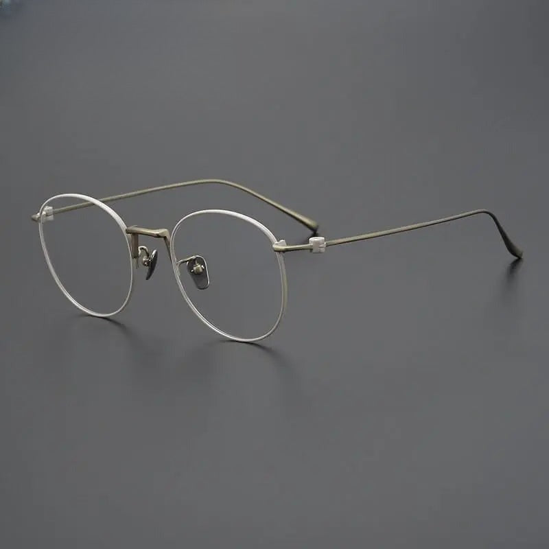 Unisex Round Full Rim Titanium Prescription Glasses Gxyj917 — view 7 | Rx Spectacle