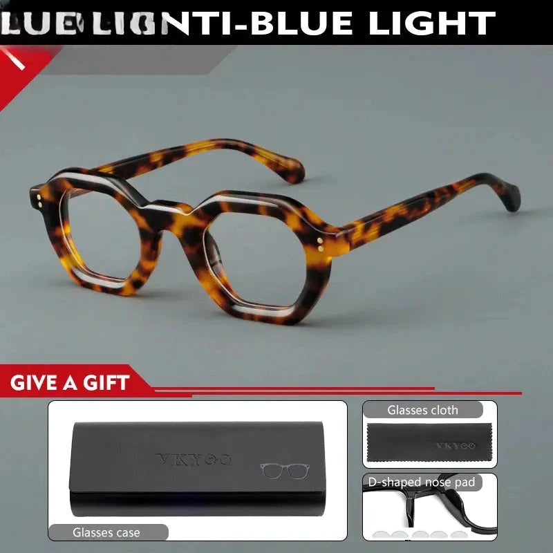Unisex Full Rim Acetate Flat Top Reading Glasses 629002 — view 5 | Rx Spectacle