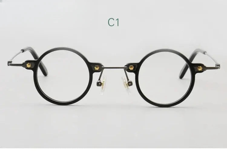 Unisex Round Full Rim Titanium Prescription Glasses 14029 — view 5 | Rx Spectacle