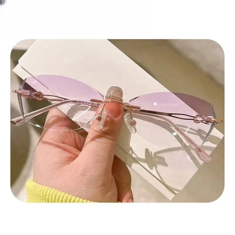 Women's Oval Rimless Titanium Prescription Glasses 398112 — view 4 | Rx Spectacle