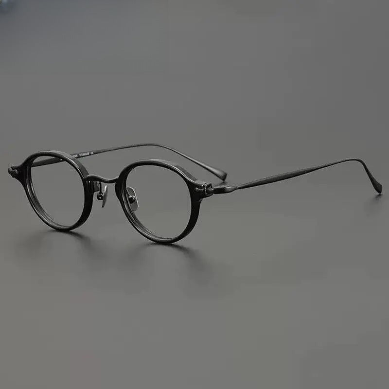 Unisex Round Full Rim Titanium Prescription Glasses Gxyj890 — view 18 | Rx Spectacle