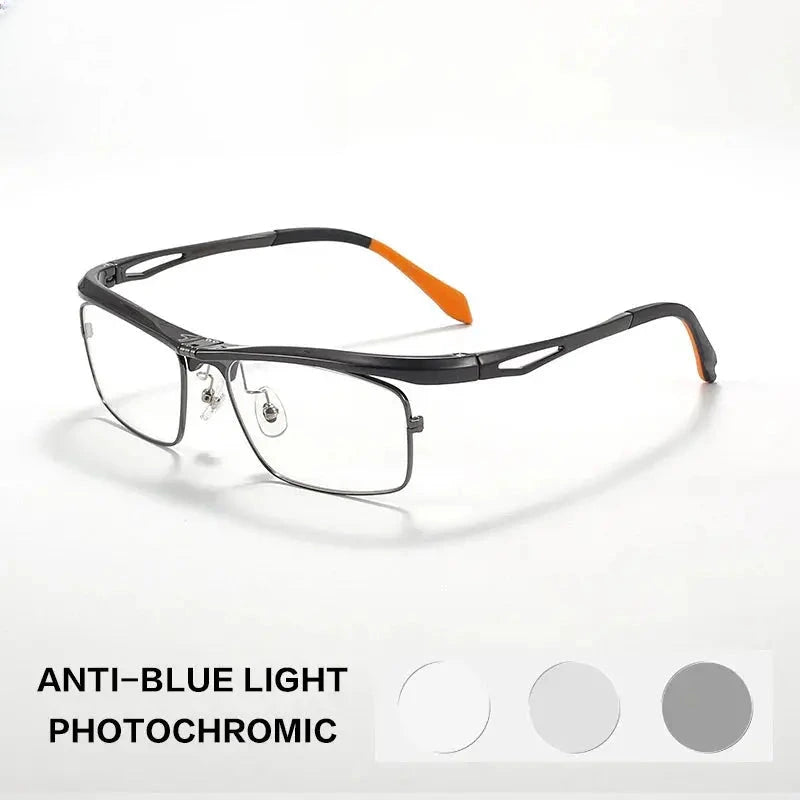 Unisex Square Full Rim Alloy Reading Glasses 679001 — view 4 | Rx Spectacle