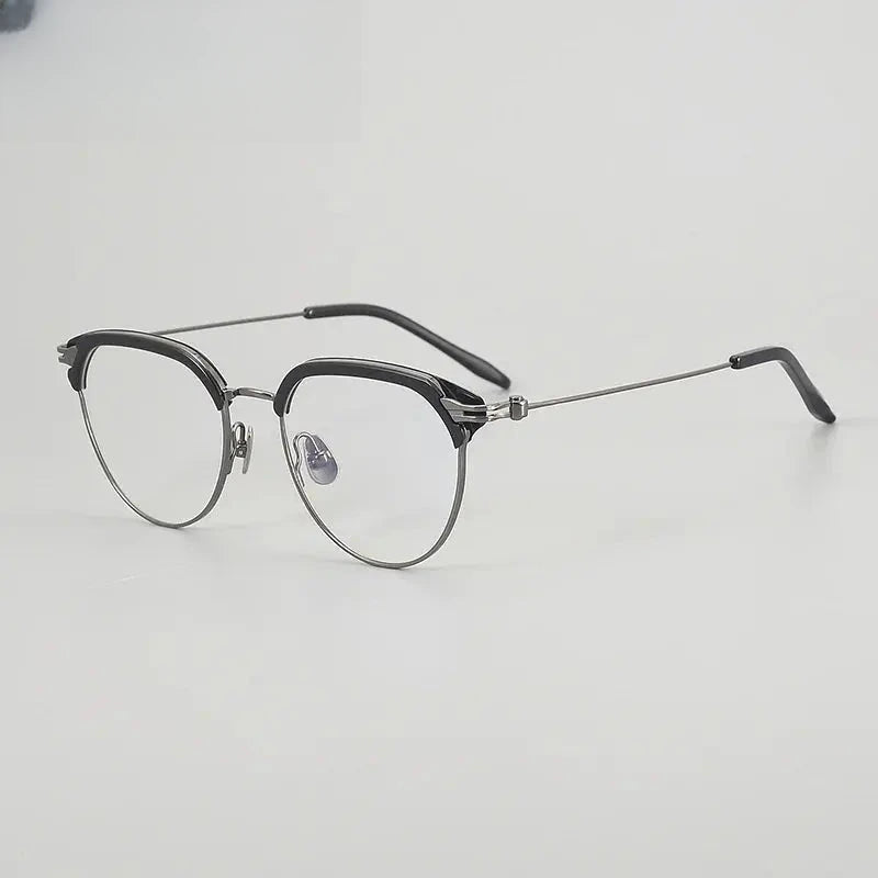 Unisex Oval Full Rim Titanium Prescription Glasses 882410 — view 6 | Rx Spectacle