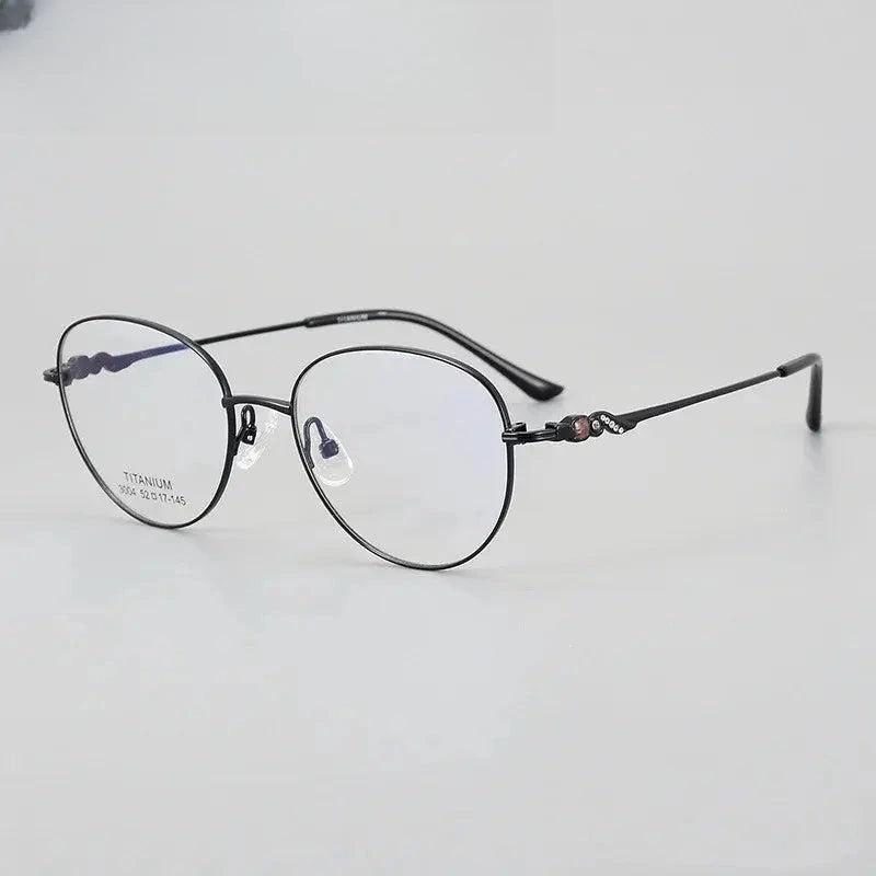 Women's Oval Full Rim Titanium Prescription Glasses 83004 — view 4 | Rx Spectacle