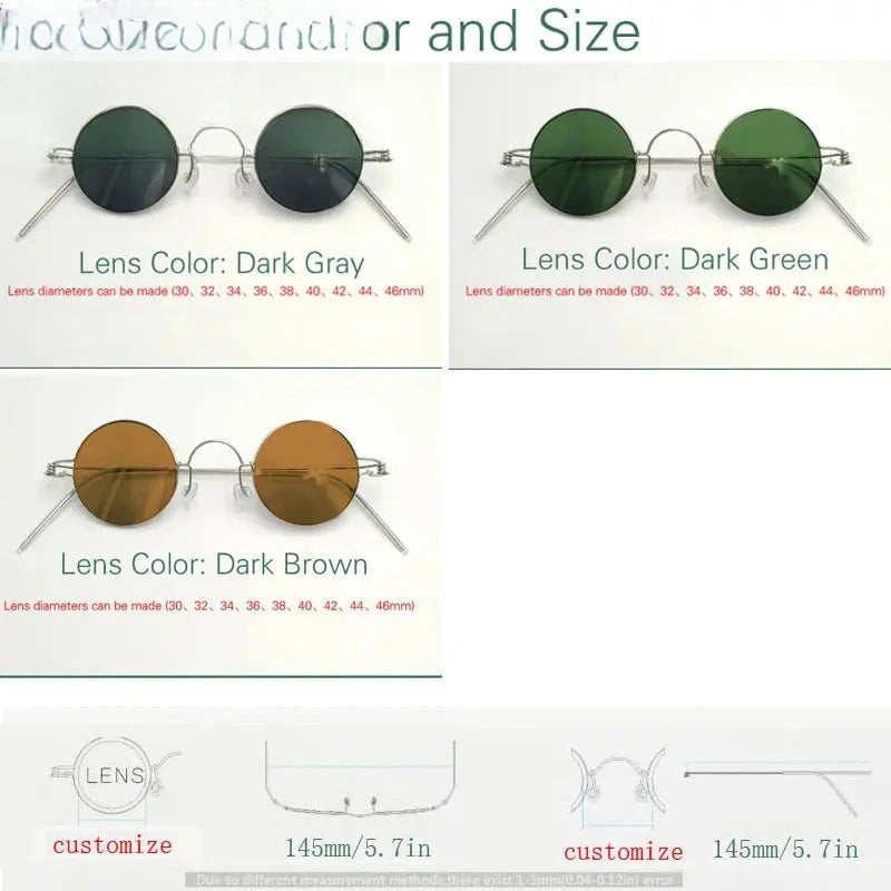 Unisex Round Full Rim Stainless Steel Prescription Glasses 14132 — view 2 | Rx Spectacle